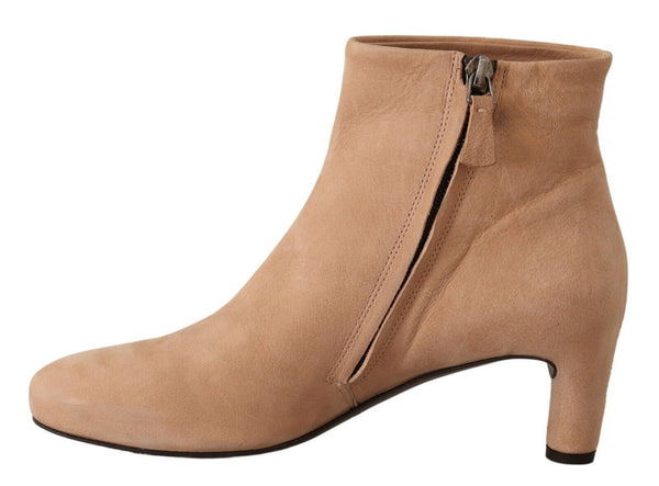 Elegant Beige Leather Boots