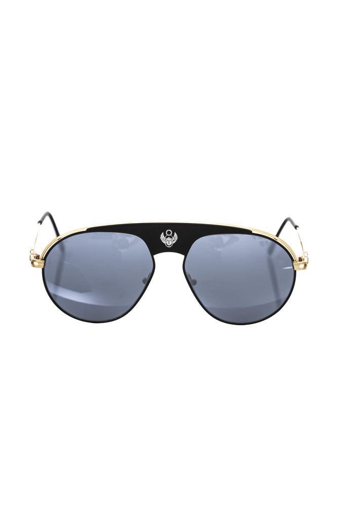 Frankie Morello Black Metallic Men's Sunglass Shield