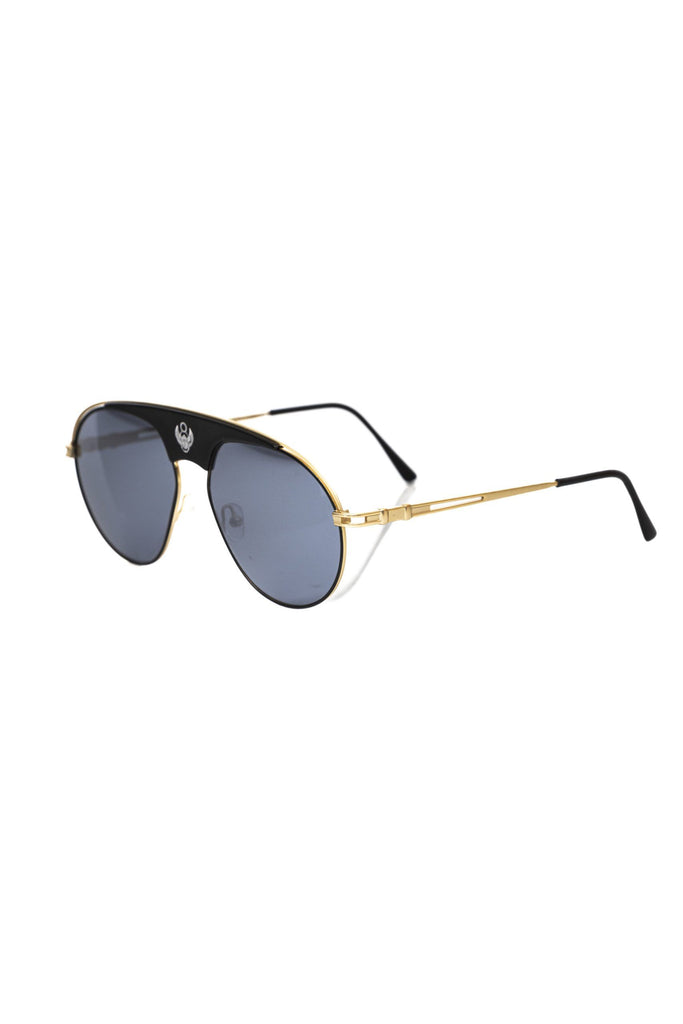 Frankie Morello Black Metallic Men's Sunglass Shield