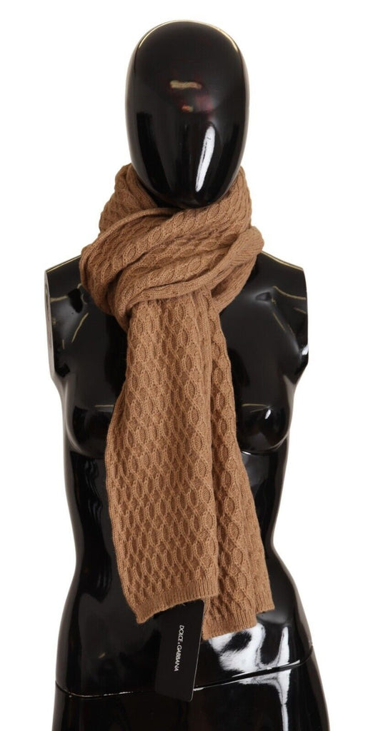 Elegant Dark Brown Knitted Scarf