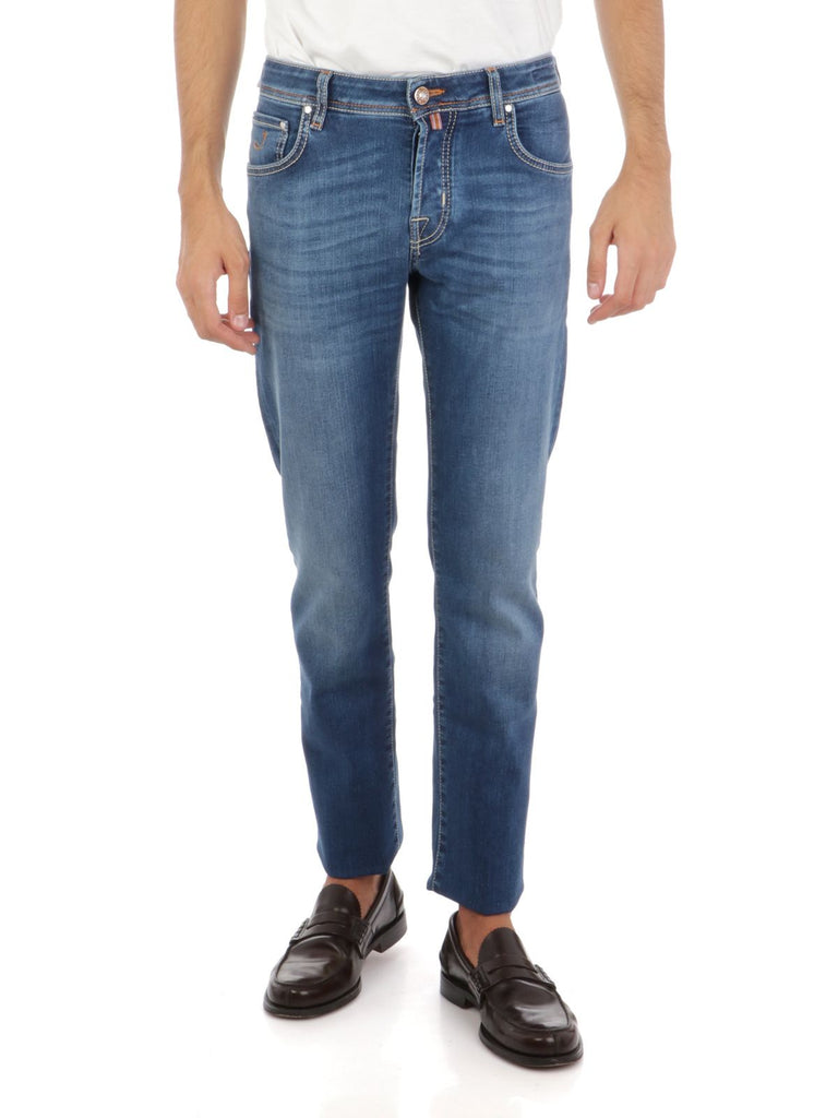 Blue Cotton Slim Men Jeans