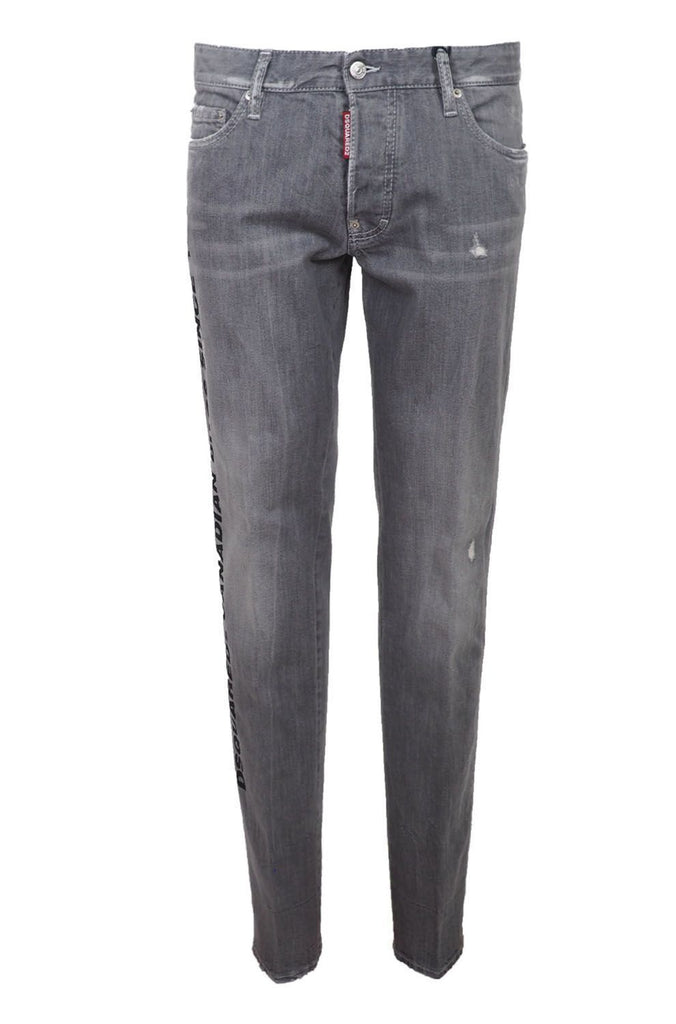 Gray Cotton Stretch Men Jeans