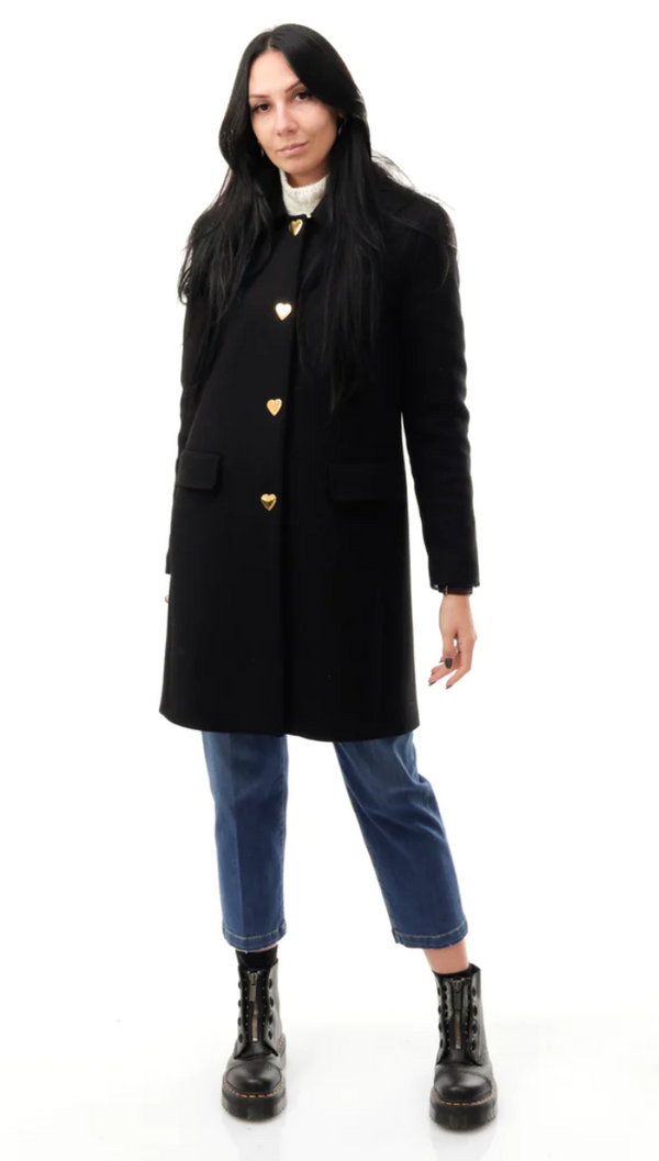 Cappotto donna in lana nera