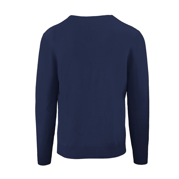 Elegante maglione a girocollo in cashmere blu chic