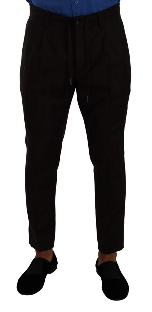 Pantaloni jogger eleganti in lana bordeaux