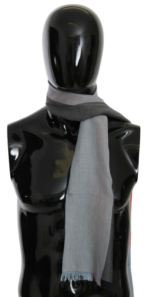 Elegant Gray Italian Cotton Scarf