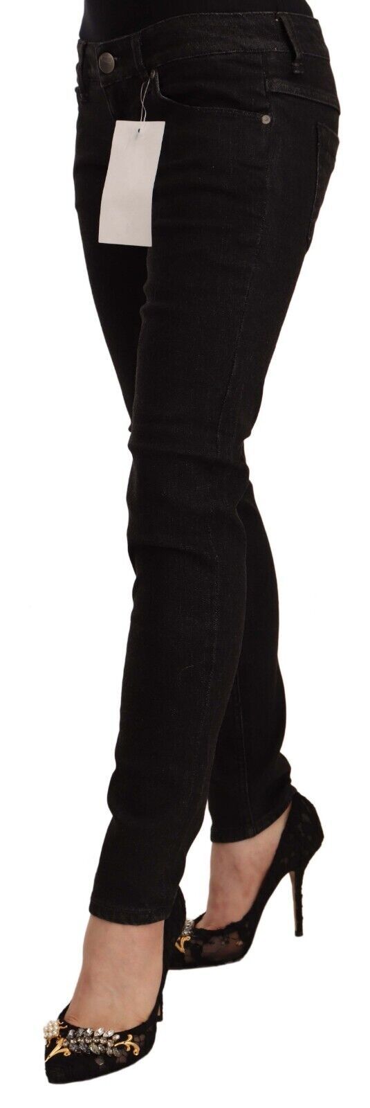 Sleek Skinny Low Waist Black Jeans