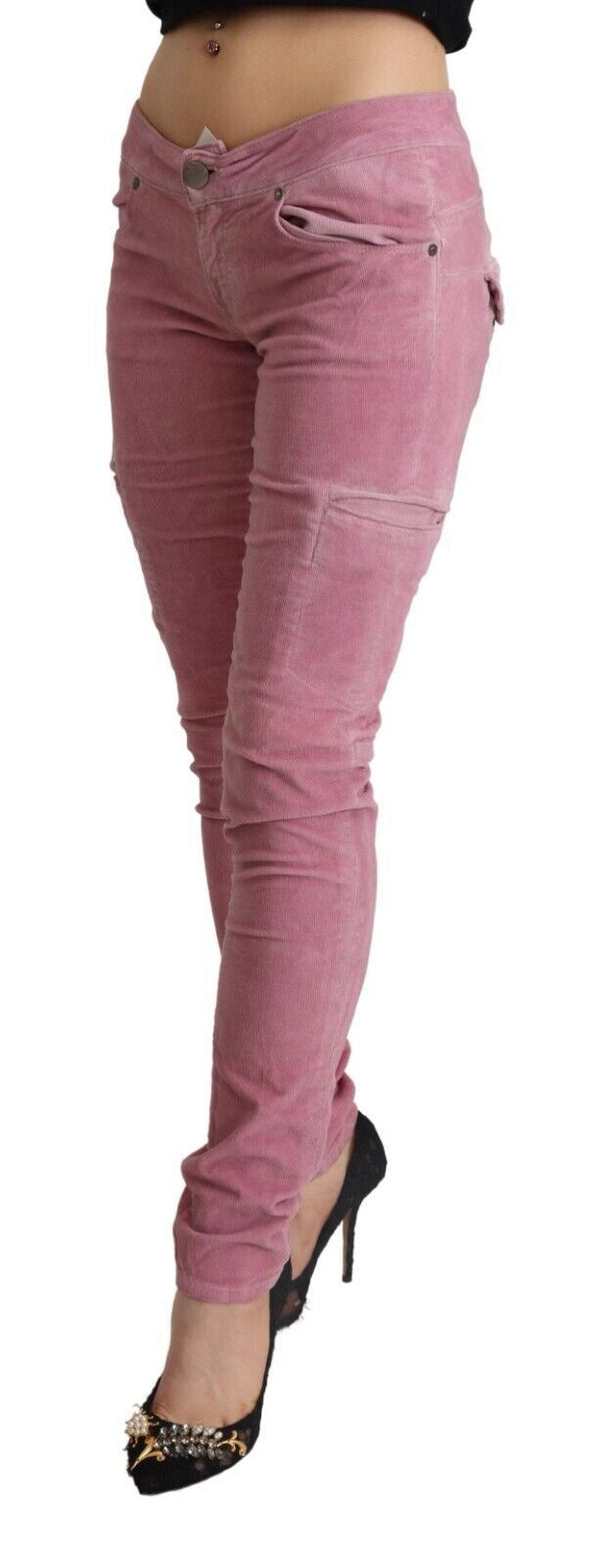 Chic Pink Low Waist Skinny Jeans