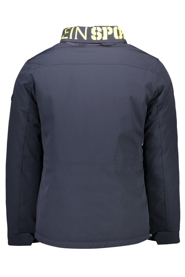 Blue Polyester Men Jacket