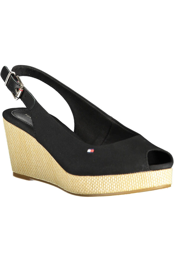 Sandalo donna in cotone nero