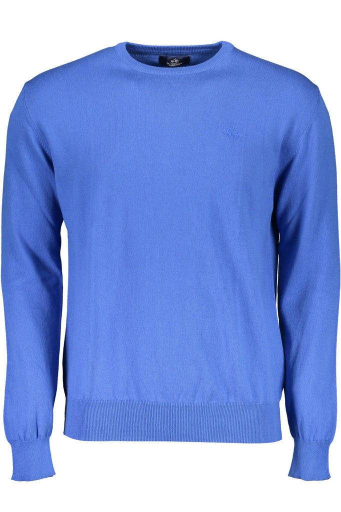 Blue Cotton Men Sweater