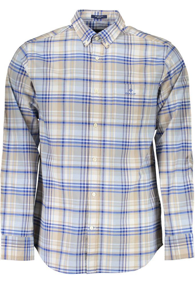 Camicia da uomo in cotone azzurro