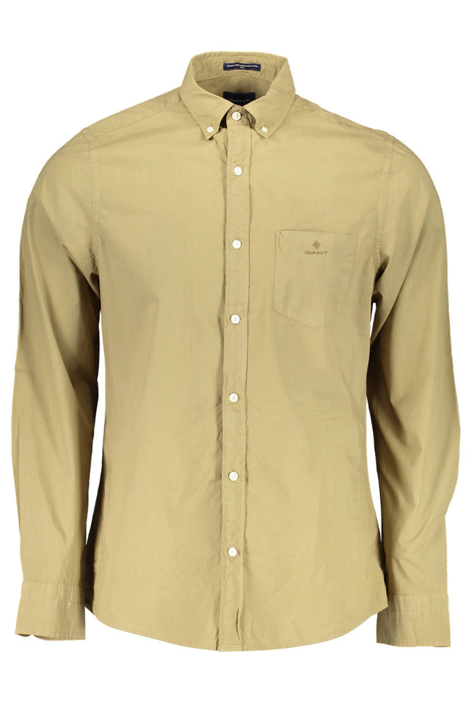 Green Cotton Men Shirt