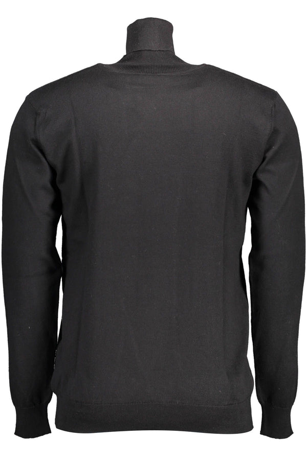 Black Cotton Men Sweater