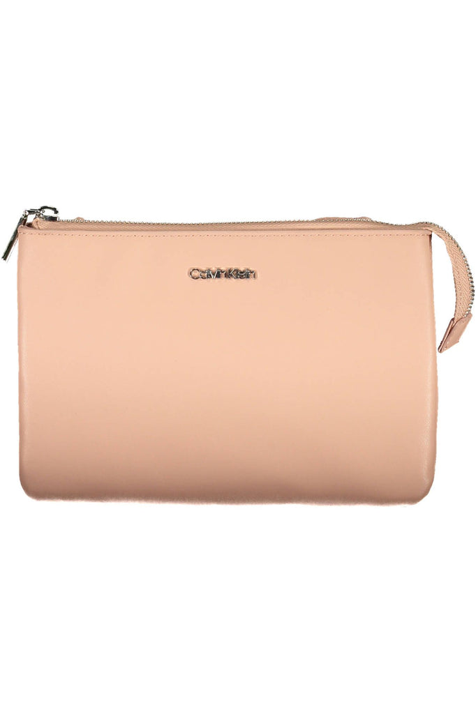 Pink Polyester Women Handbag