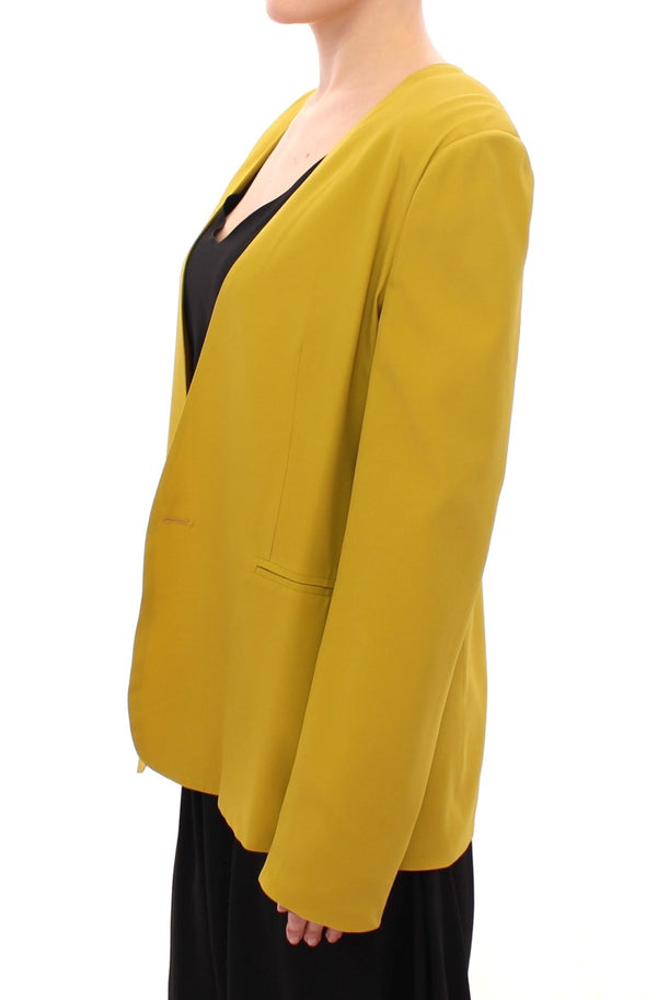 Elegant Mustard Silk Blend Jacket