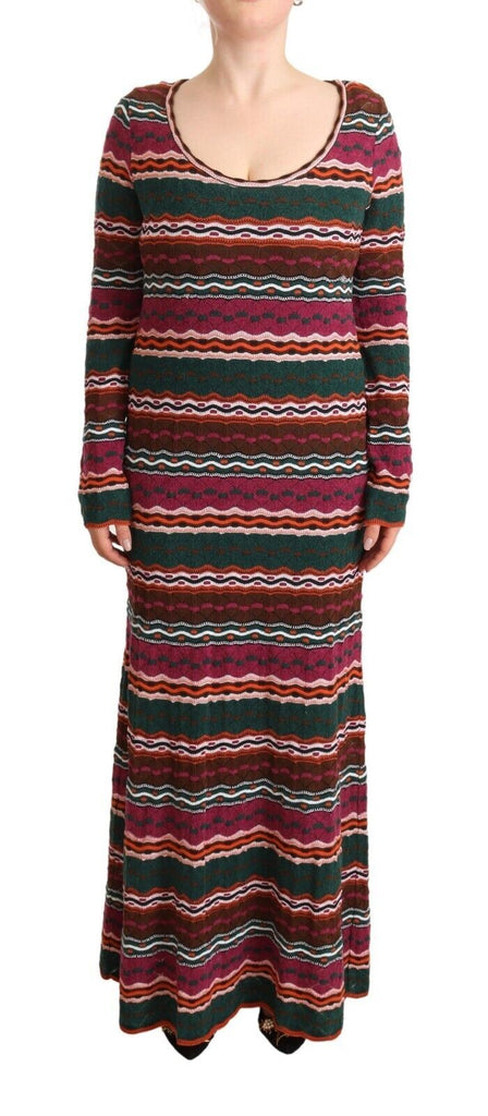 Multicolor Striped Long Sleeve Sheath Dress