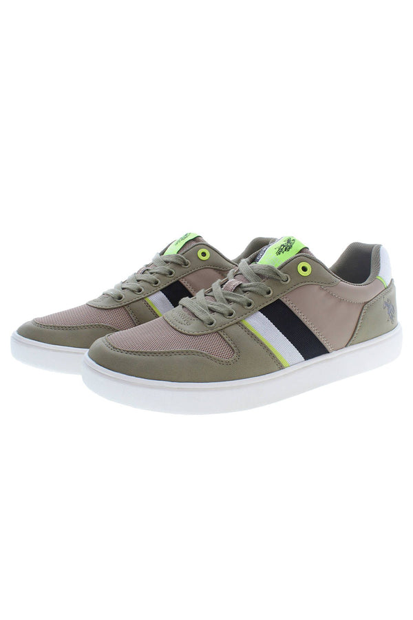 Green Polyester Men Sneaker