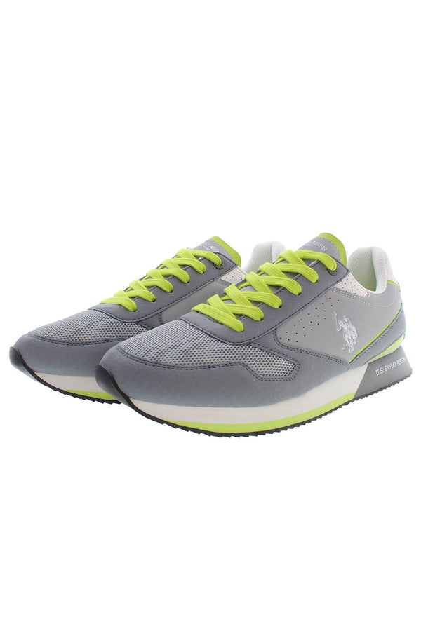 Gray Polyester Men Sneaker