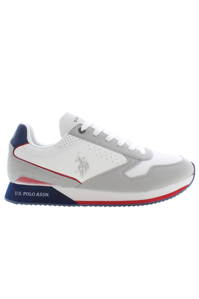 Sneaker uomo in poliestere bianco