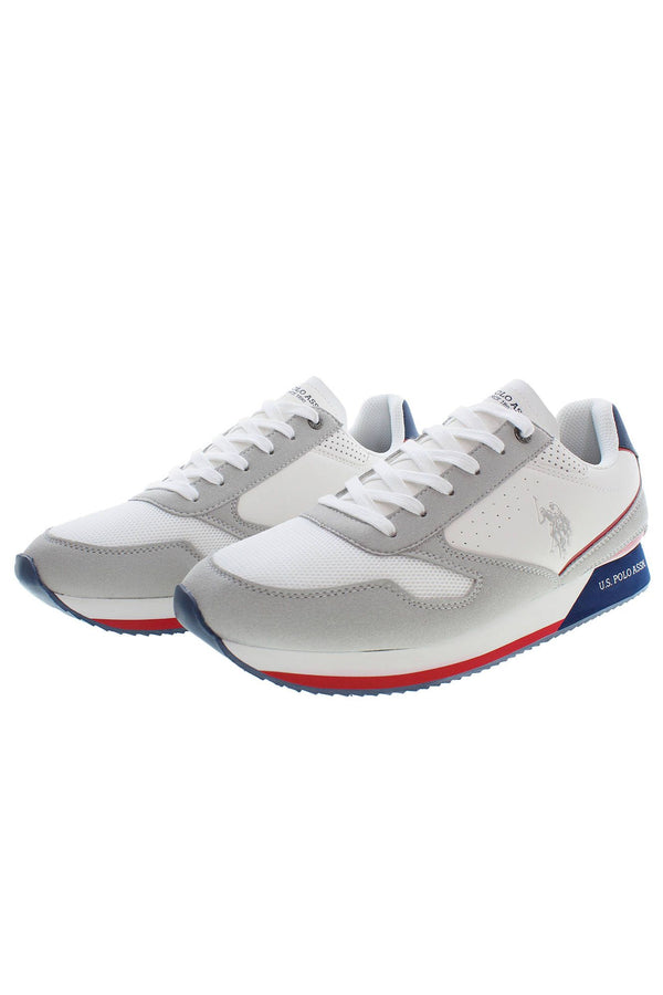 Sneaker uomo in poliestere bianco