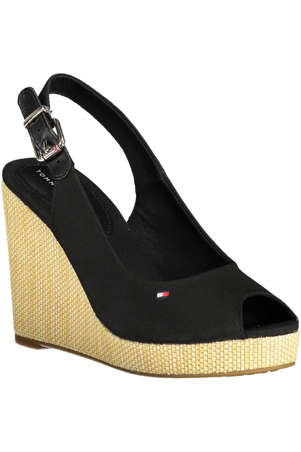 Sandalo donna in cotone nero