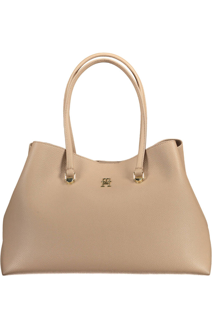 Chic Beige Double Compartment Shoulder Bag