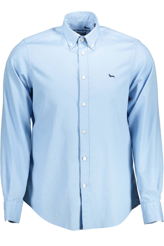 Camicia da uomo in cotone azzurro