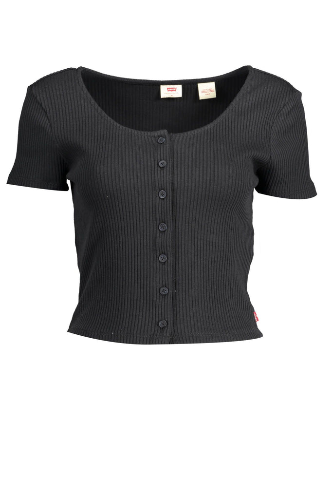 Top donna in cotone nero