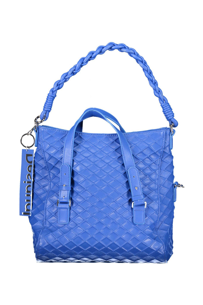 Chic Blue Contrasting Detail Handbag