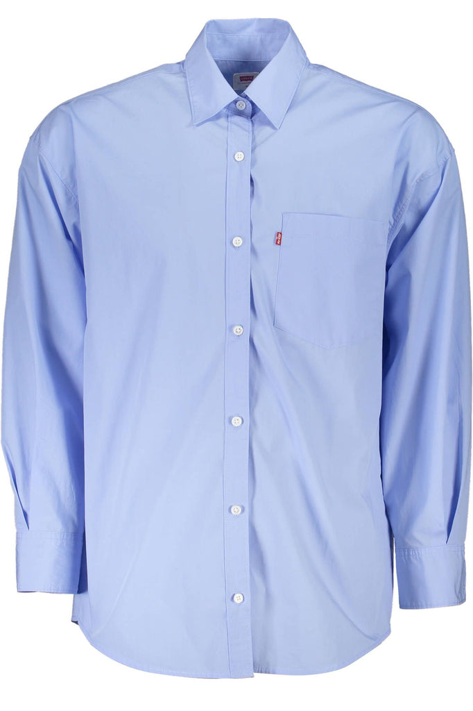 Camicia da uomo in cotone azzurro