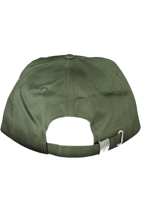 Green Cotton Cap with Visor and Logo Accent