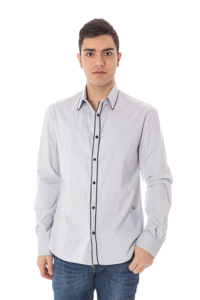 Camicia da uomo in cotone azzurro