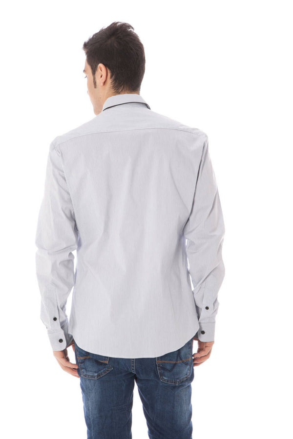 Camicia da uomo in cotone azzurro