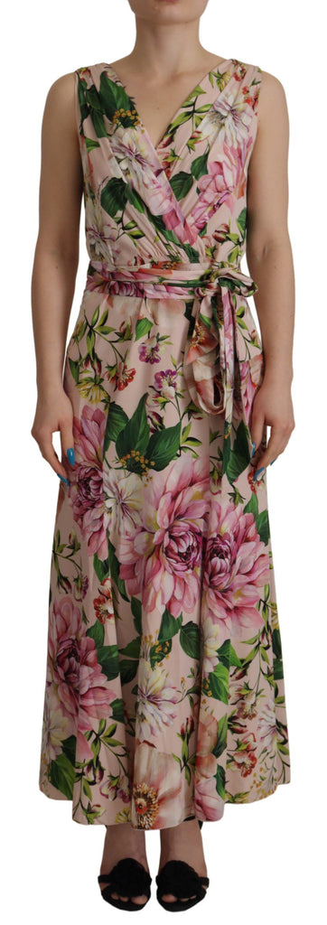 Elegant Floral Silk Wrap Dress