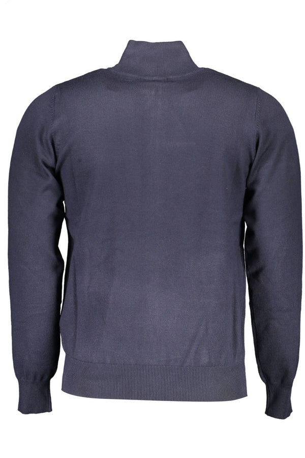 Blue Viscose Men Sweater