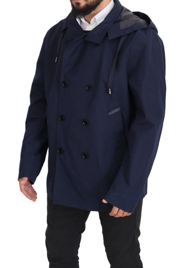 Elegante giacca Parka doppiopetto blu