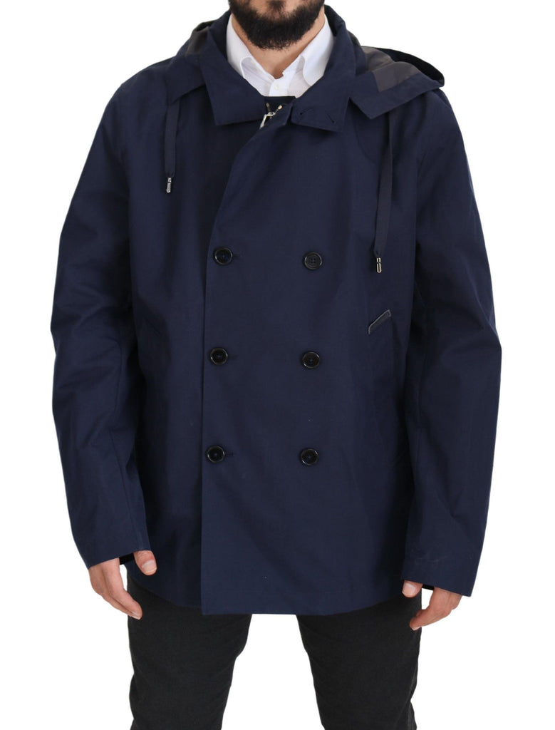 Elegante giacca Parka doppiopetto blu