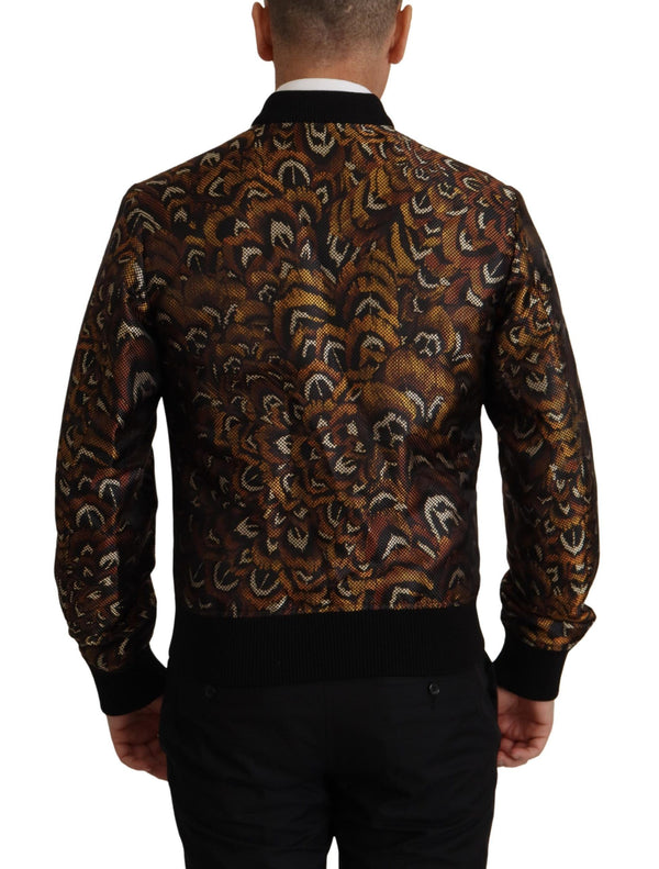 Elegante giacca blouson marrone