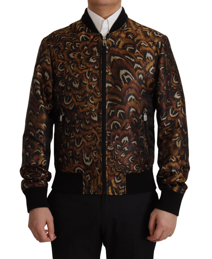 Elegante giacca blouson marrone