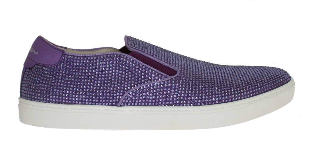 Sneakers eleganti con strass viola