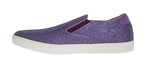 Sneakers eleganti con strass viola