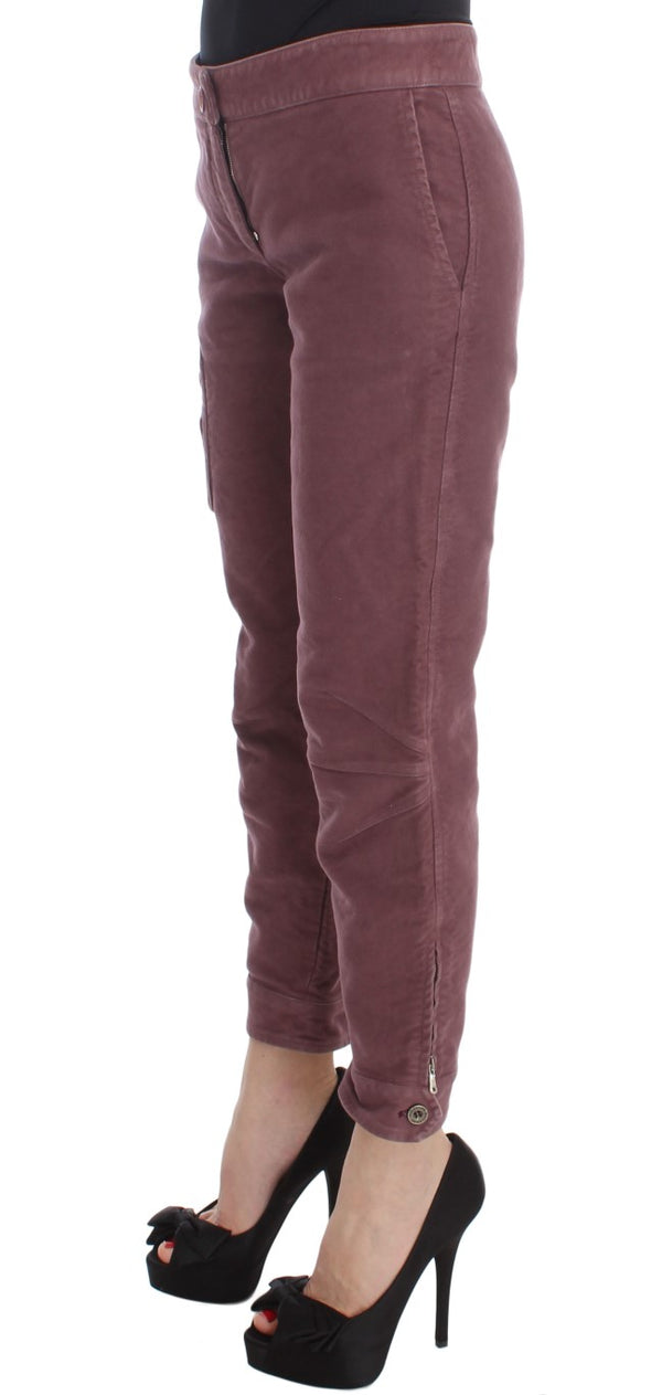 Chic Bordeaux Capri Cropped Cargo Pants