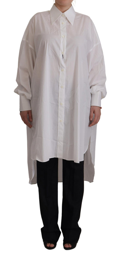 Elegant White Cotton Buttoned Shirt