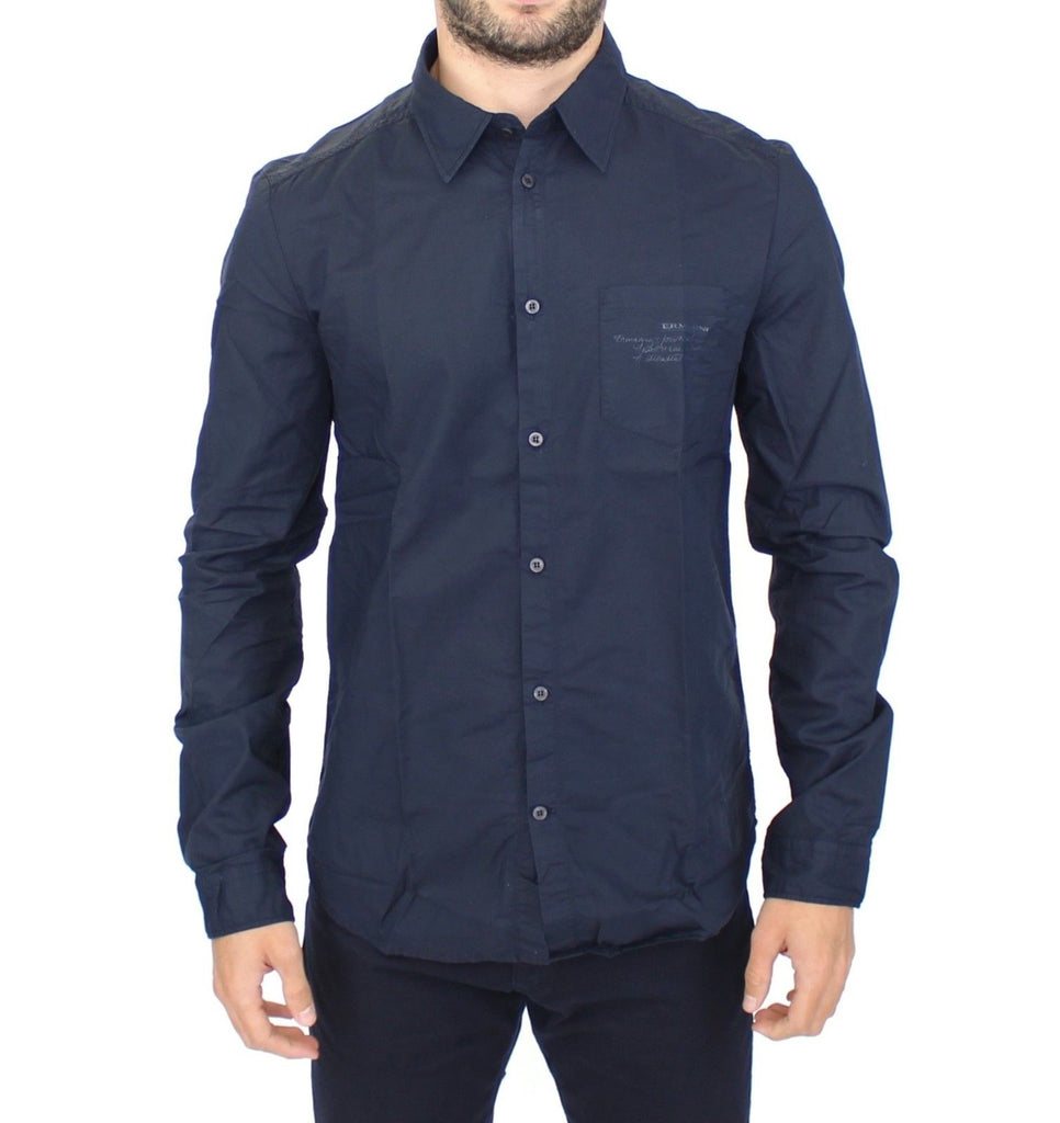 Splendida camicia casual in cotone blu