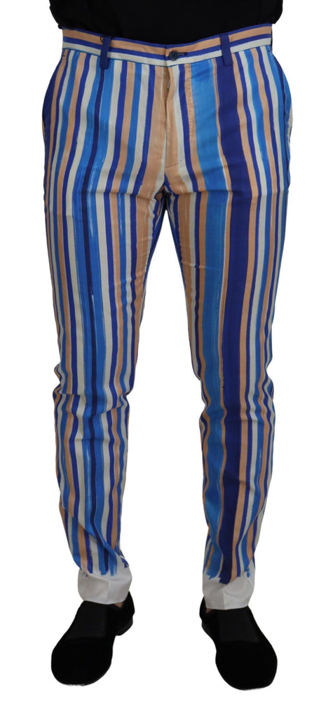 Sleek Striped Slim Fit Chinos