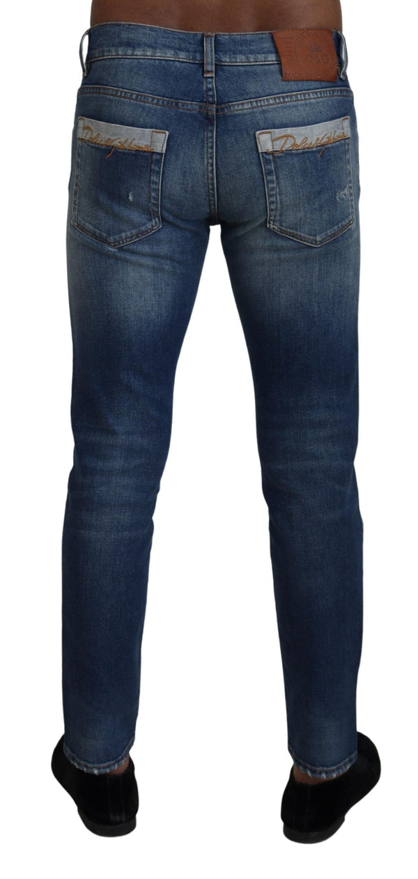 Elegant Slim Fit Italian Denim Jeans