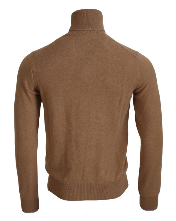 Maglione dolcevita in cashmere beige