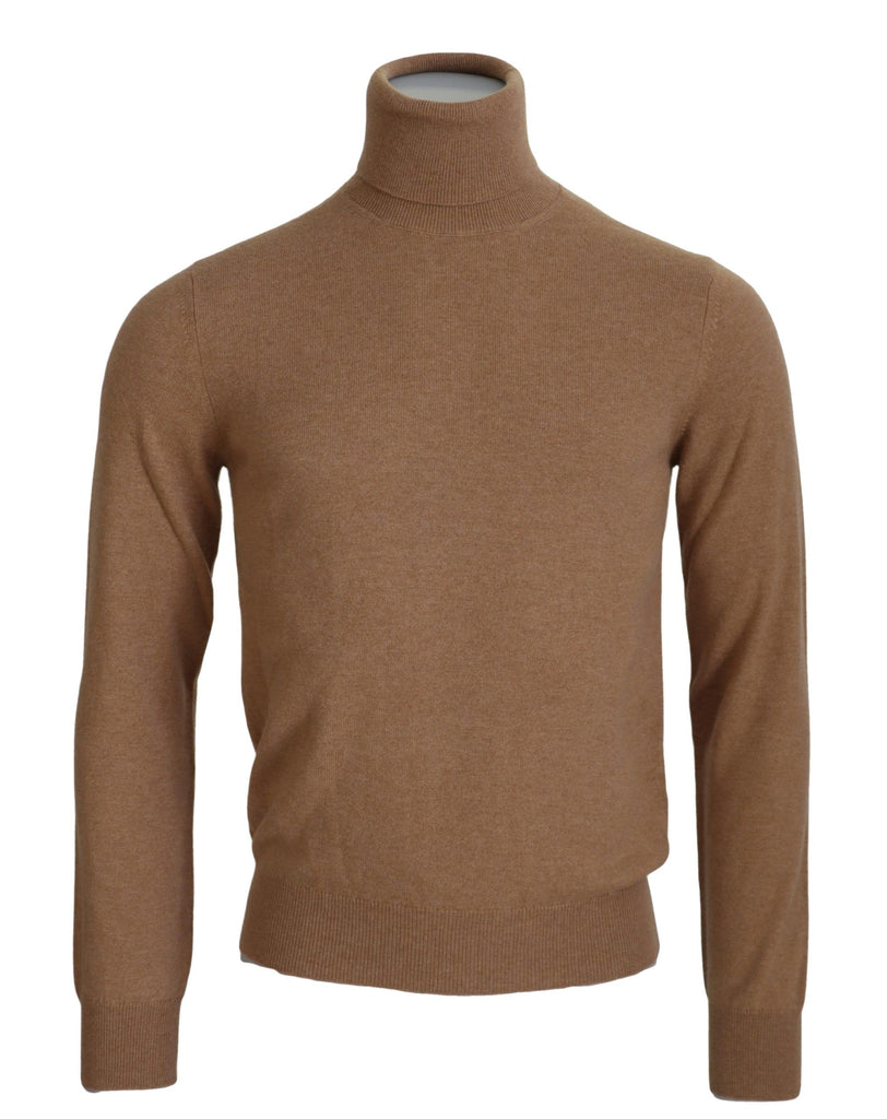 Maglione dolcevita in cashmere beige