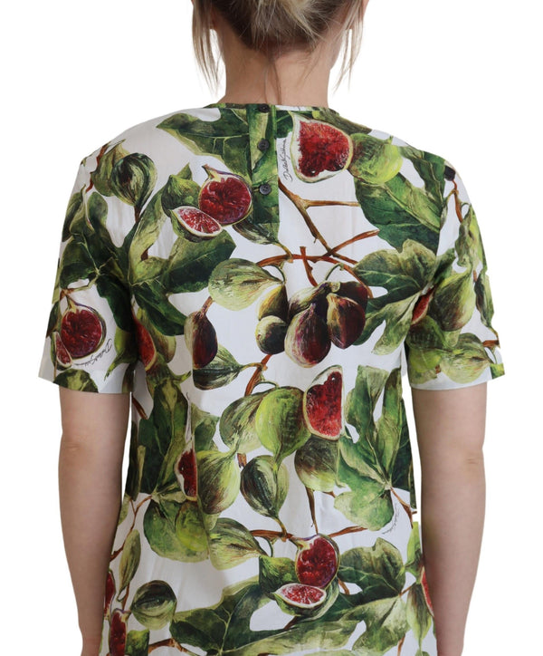 Chic Multicolor Fig Print Cotton Top